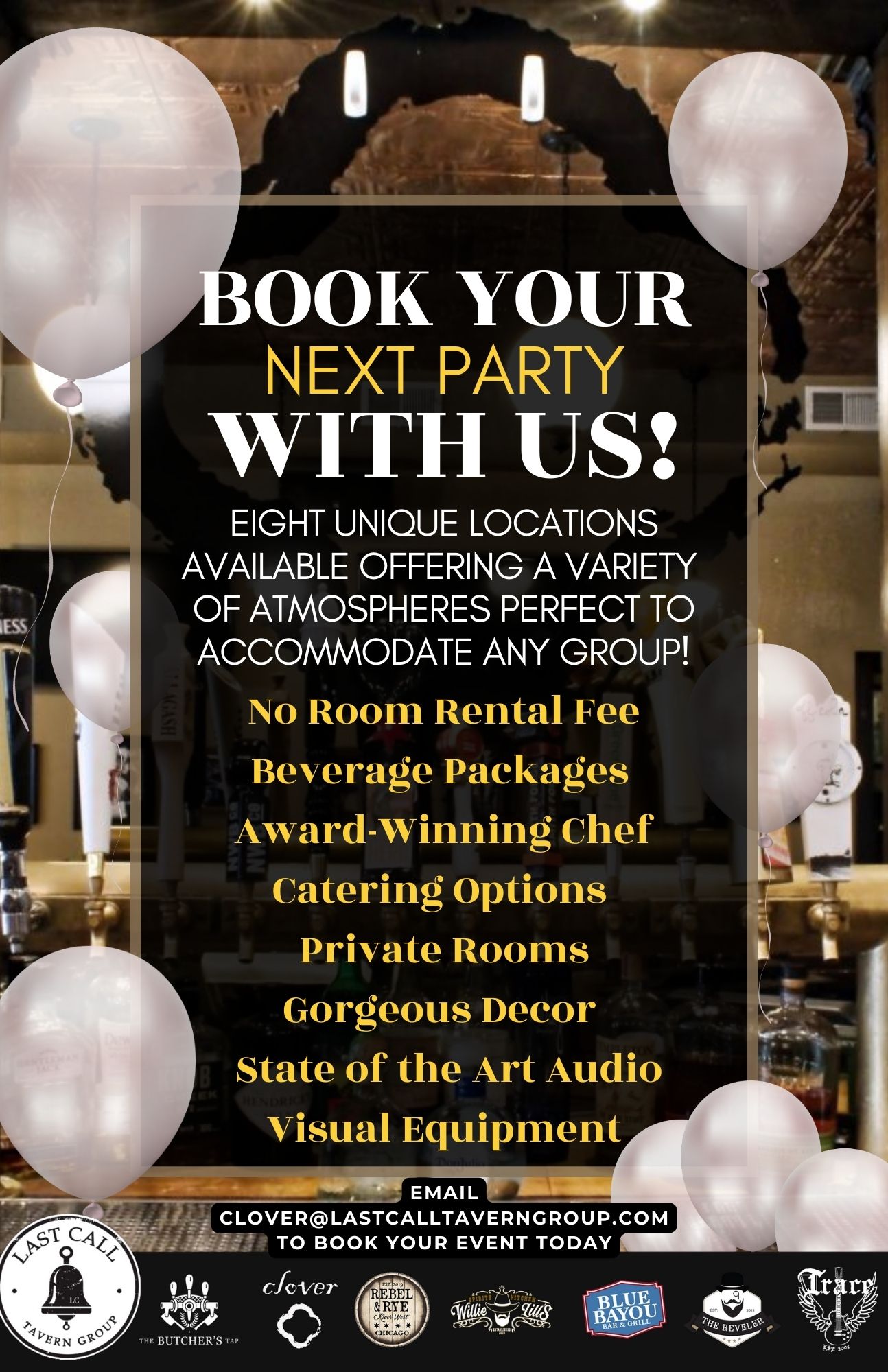 Book Your Private Parties With Us!- Clover