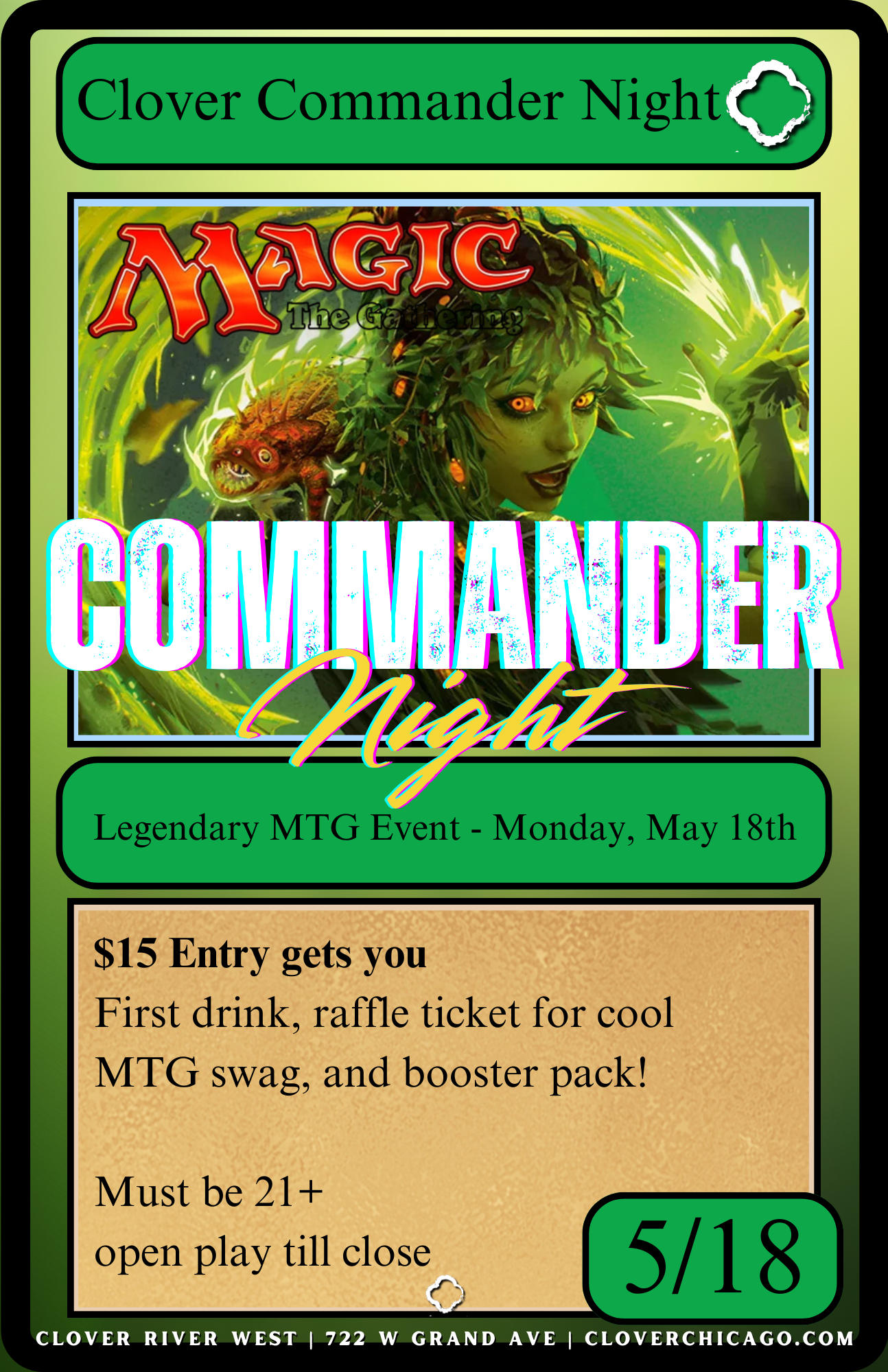 Clover Commander Night – River West – May 18
