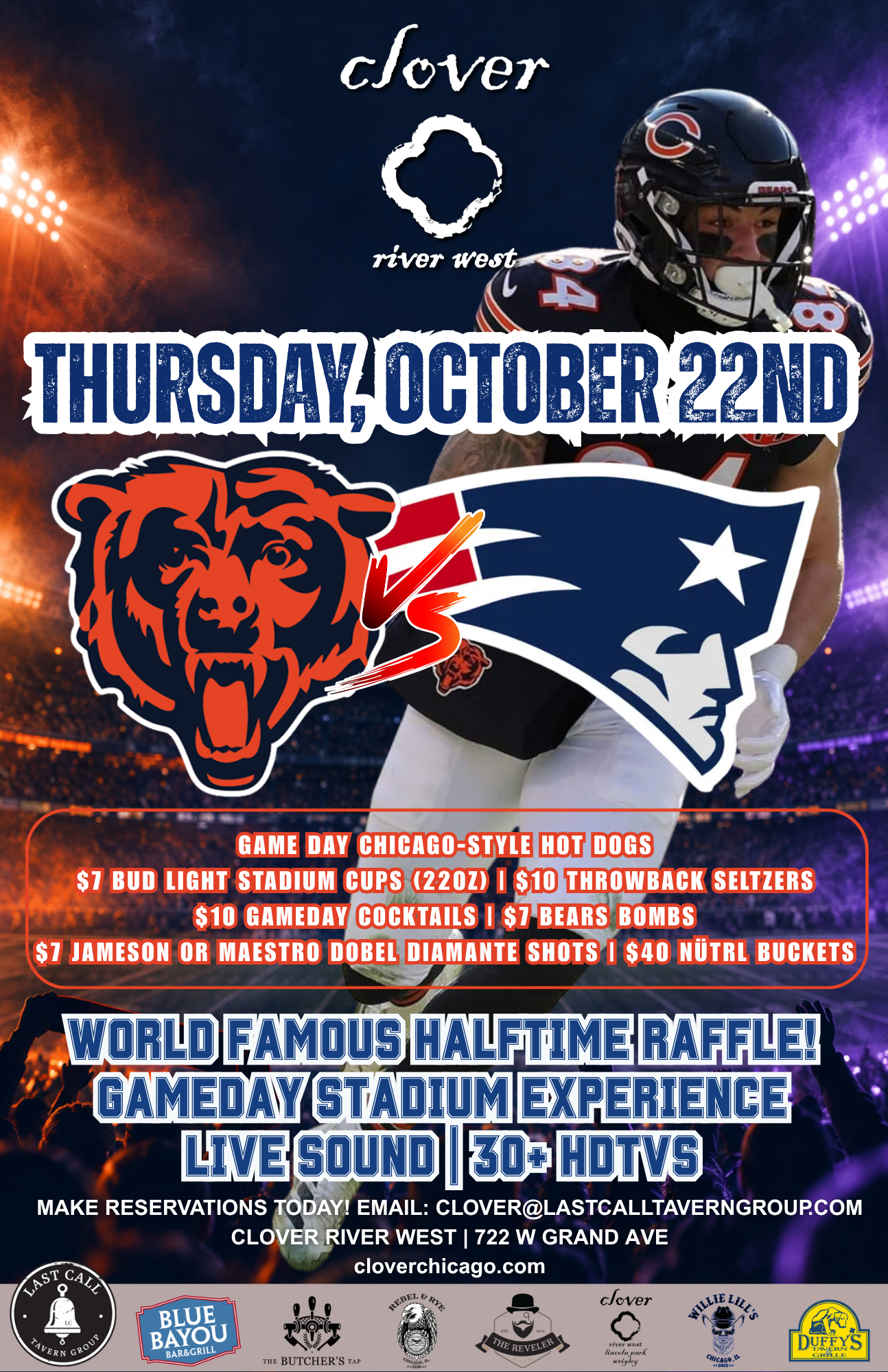 Bears vs. Patriots – Clover River West – October 22nd