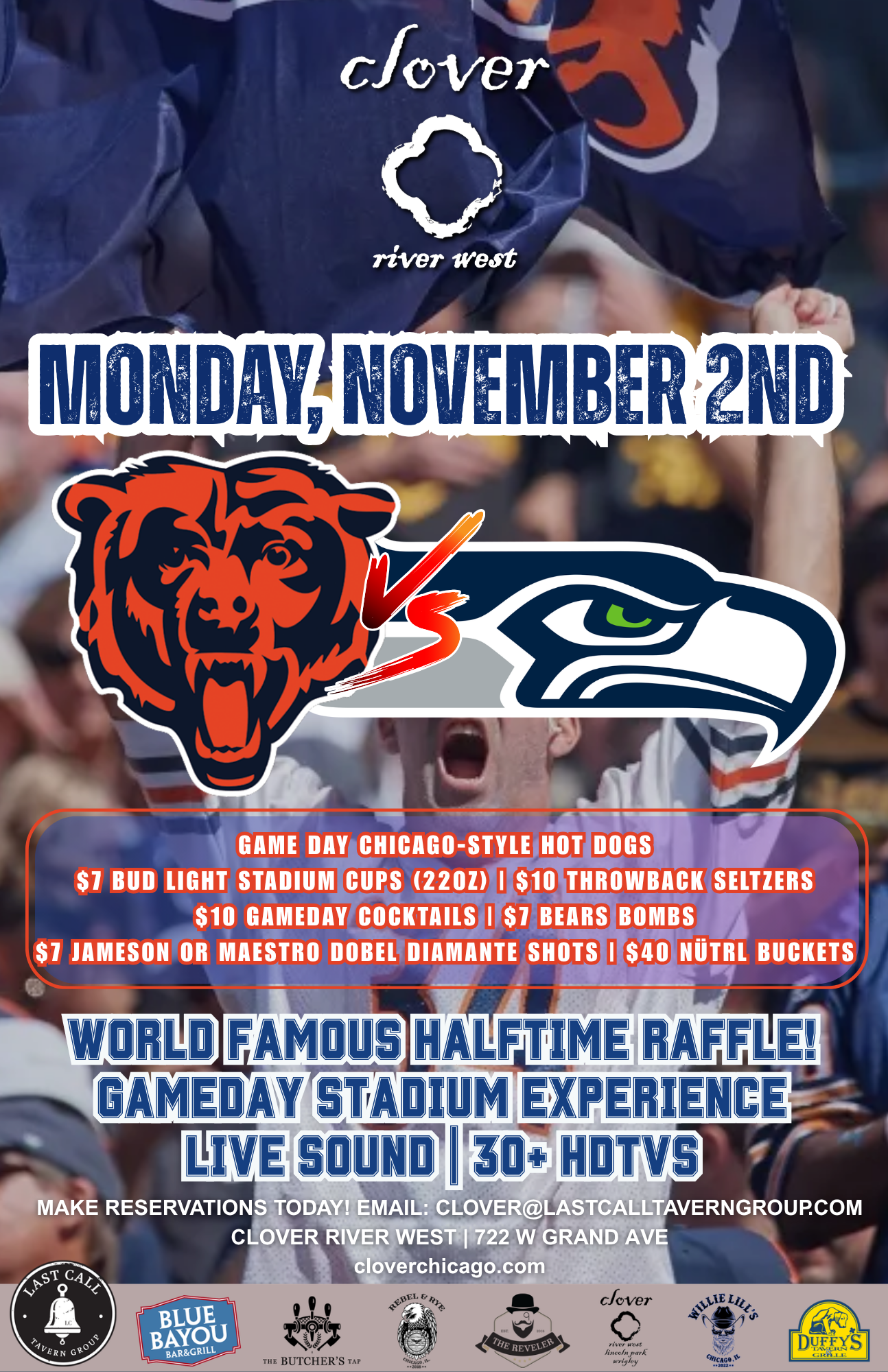Bears vs. Seahawks โ Clover River West โ November 2nd