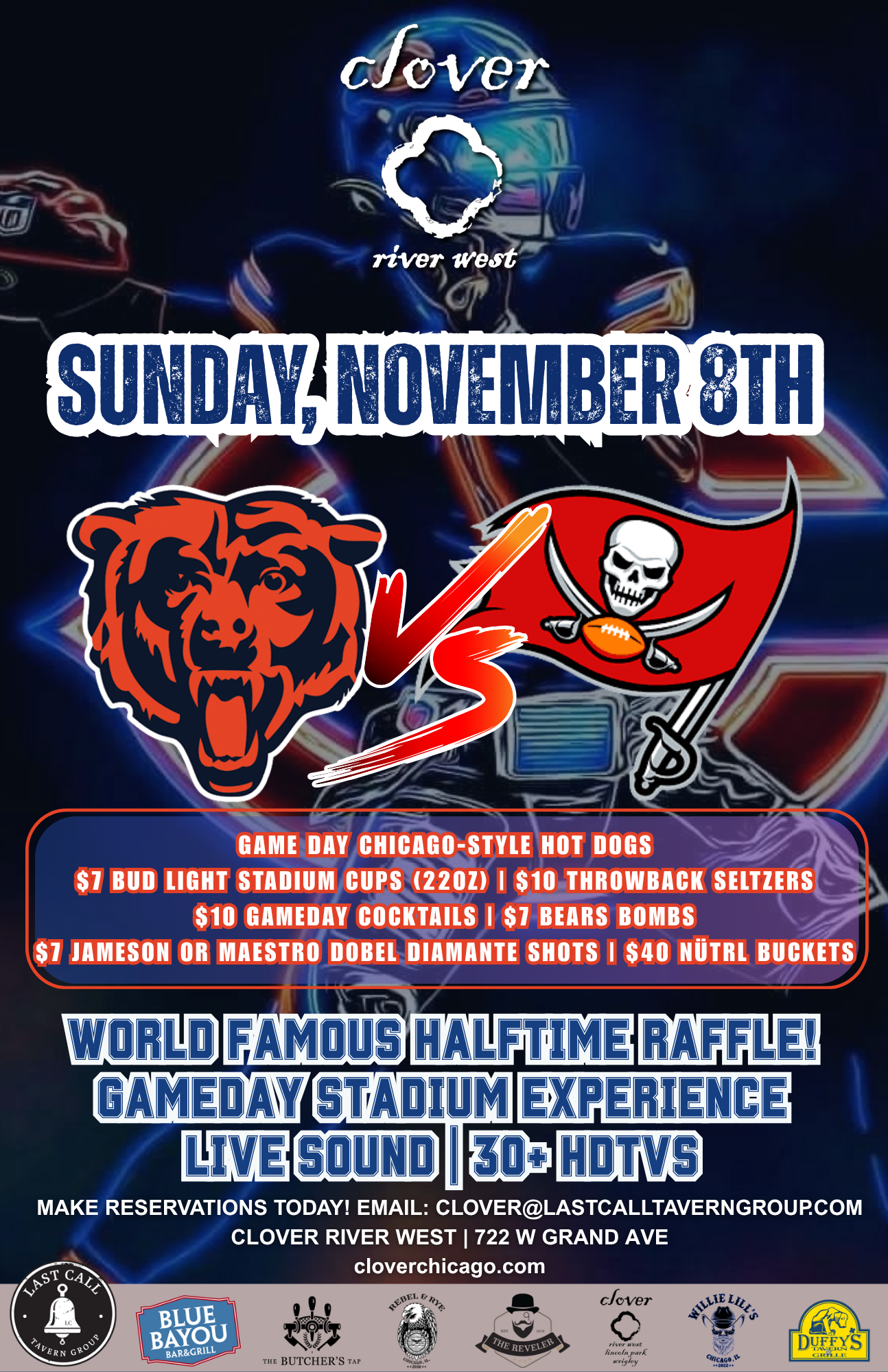 11-08-26 | Chicago Bears vs. Tampa Bay Buccaneers | Clover River West